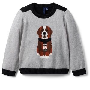 Janie and Jack Winter Dog Sweater size 6-12 months